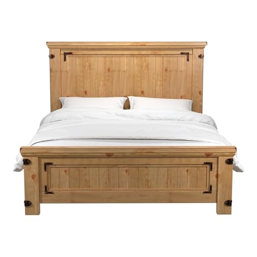 Furniture of America Sesco 2pc Elm Wood Bedroom Set Queen + Nightstand Brown