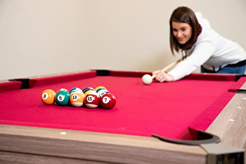 Hathaway Newport 7-ft Pool Table Tennis Combination with Dining Top, Two Storage Benches - Woodtone