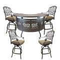 Elisabeth Cast Aluminum Patio Bar Set with Swivel Stools Desert Bronze