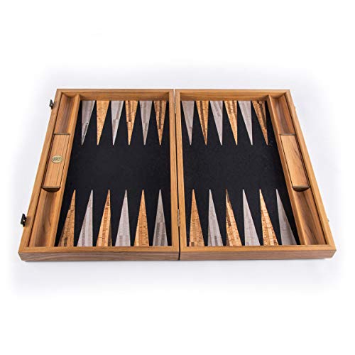 WE Games Luxury Cork & Wooden Backgammon Set 19" Handcrafted Greece Multicolored