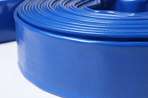 POWER PRODUCTS 6" x 300' Agricultural PVC Lay Flat Discharge Pump Hose Threaded Camlock Blue