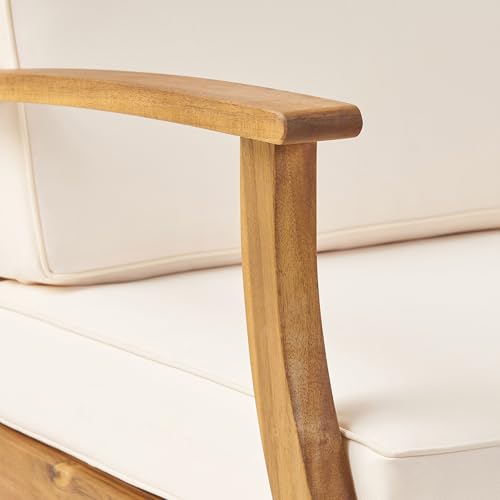 Christopher Knight Home Perla Outdoor 2 Seater Acacia Wood Bistro Set Teak + Cream