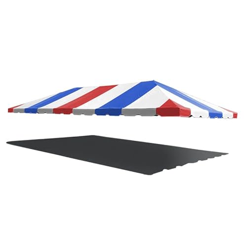 TentandTable 20-Foot x 40-Foot Tent Top Red/White/Blue Premium Vinyl