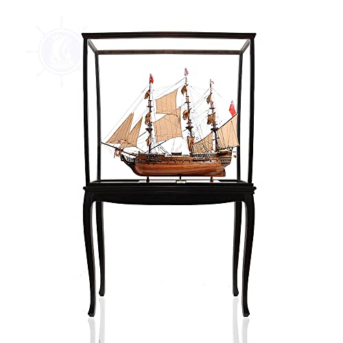 Old Modern Handicrafts Large HMS Surprise Model Ship with Floor Display Case Multi Color