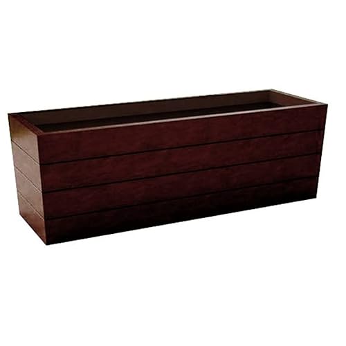 Generic Madera Tapered Rectangle Fiberglass Planter 48" x 15" x 24" Mahogany