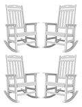 YEFU Outdoor Rocking Chair Set of 4 Heavy Duty White