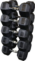 Body-Solid Rubber Coated Hexagon Dumbbells Black