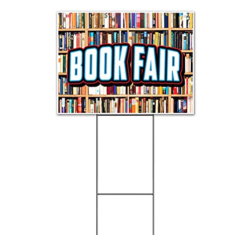TampaPrinting Book Fair Yard Sign 18" x 24" with Metal Step Stake