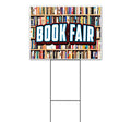 TampaPrinting Book Fair Yard Sign 18" x 24" with Metal Step Stake