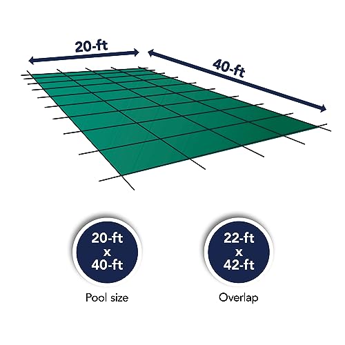 Blue Wave Rectangular In Ground Pool Safety Cover - Green