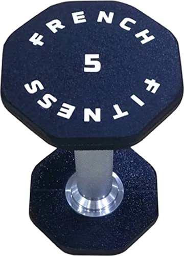 French Fitness Urethane 8 Sided Hex Dumbbell Set (5-100 lbs) Black
