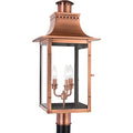 Quoizel Chalmers 3-Light Outdoor Post Lantern Aged Copper