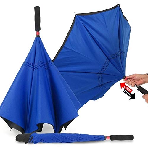 RainWorthy 46 Inch Inverted Umbrella Black (Case of 30)