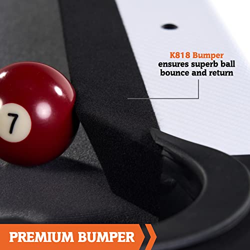 Hall of Games Arcade Drop Pocket Table with Pool Ball and Cue Stick Set White/Black