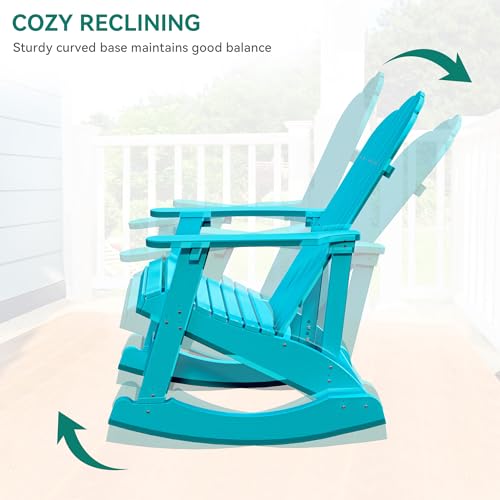 YITAHOME Outdoor Rocking Adirondack Chair Set of 4 Green