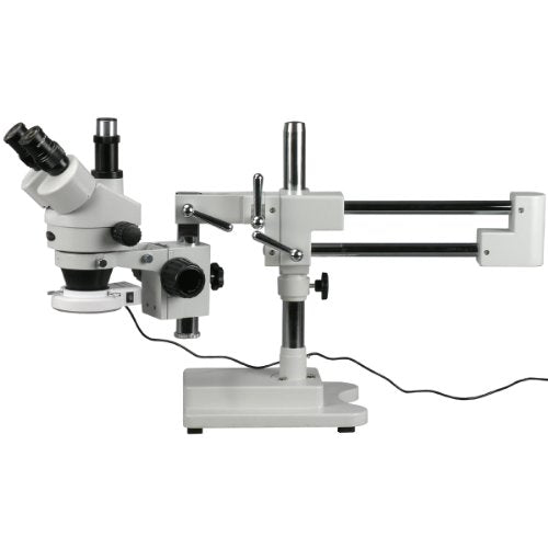 AmScope Professional Trinocular Stereo Zoom Microscope WH10x Eyepieces 7X-45X Magnification