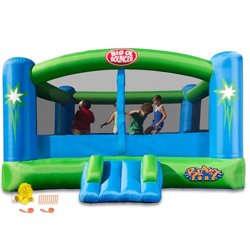 Blast Zone Big Ol Bouncer 15x12 Inflatable Bounce House with Blower Green/Blue