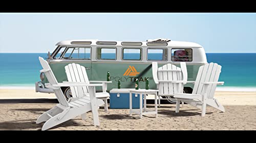 PolyTEAK Folding Adirondack Chair Set of 12 Weather Resistant Outdoor Furniture White