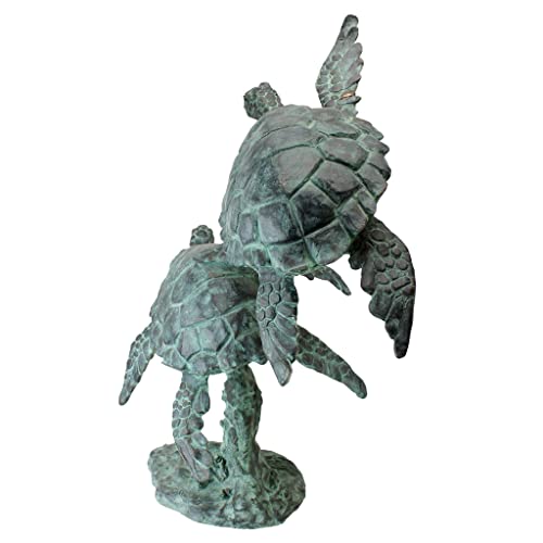 Design Toscano Sea Turtles Bronze Garden Statue Two Tone Bronze & Verdigris
