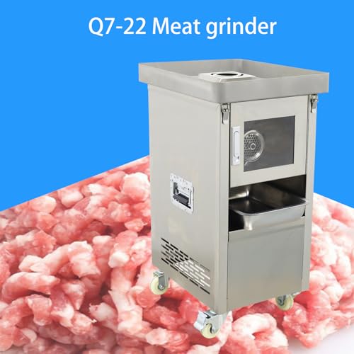 INTSUPERMAI Commercial Meat Grinder 8MM Stainless Steel Electric Mincer Silver