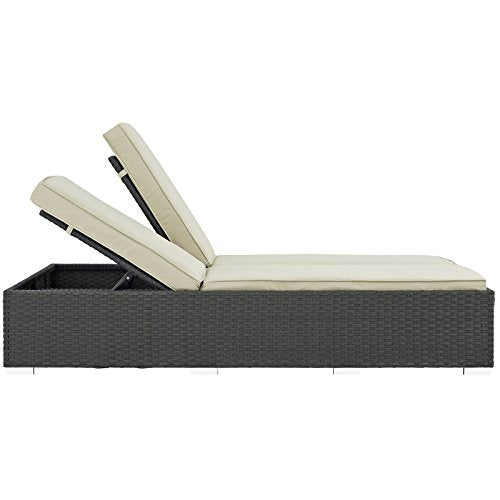 America Luxury - Outdoor Contemporary Modern Patio Lounge Chair Chaise Daybed Beige
