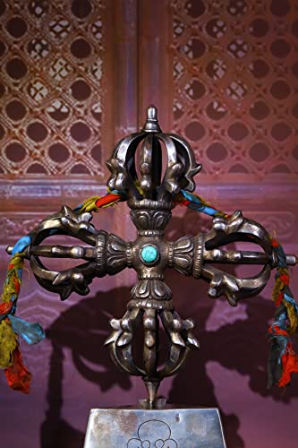 Generic Tibetan Temple Collection Skull Head Cross Nine Shares Vajra Magic Weapon