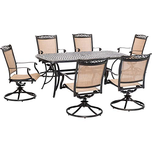 Hanover Fontana 7-Piece Outdoor Dining Set Tan