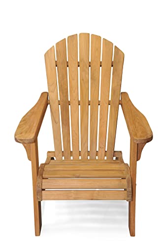 GOLDENTEAK Premium Teak Adirondack Chairs - Pair Golden Honey Brown