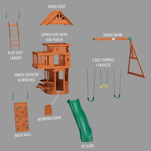 Backyard Discovery Woodland Cedar Playset Swing Set Brown
