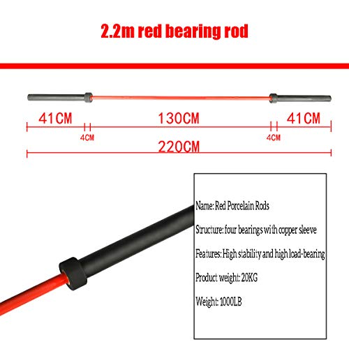 ADIEN Olympic Barbell Shaft 86.6" Red
