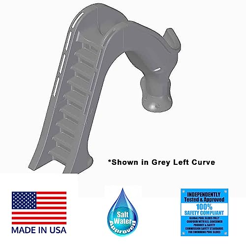 Global Pool Products Tidal Wave Inground Pool Slide Left Curve Grey