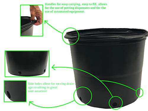 Viagrow Nursery Pots #7 Series Pallet 6.06 Gal Black (1,440 per pallet)