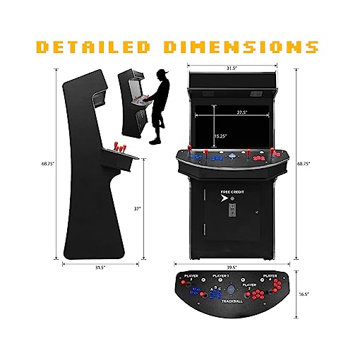 Creative Outdoor Distributor Full-Size Arcade Machine 32" Screen 3500 Games White Woodgrain