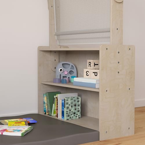 Classroom Essentials Wooden Quiet Corner Reading Nook with Storage Beech