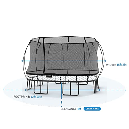 Springfree Large Square Trampoline 13x13 ft Springless Black Blue