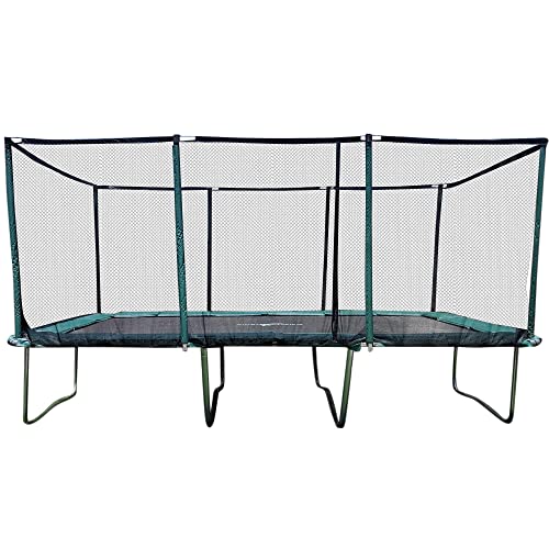 Galactic Xtreme Rectangle Trampoline with Net Enclosure 750lbs Capacity 10x17 Ft Black and Green