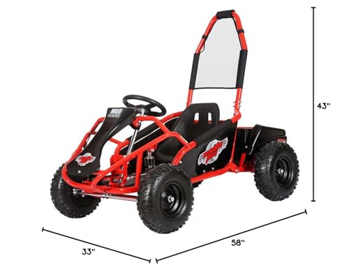 MotoTec Mud Monster Kids Electric Go Kart 48v 1000w Full Suspension Red