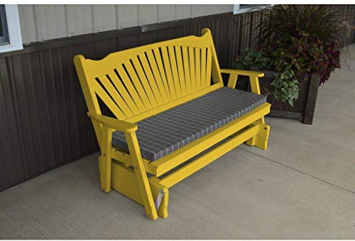 A & L Furniture Co. 6' Fanback Glider Al Canary Yellow