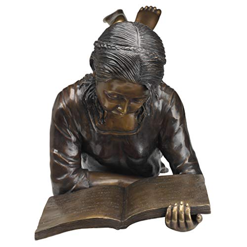 Design Toscano Young Scholar Reading Girl Bronze Garden Statue Bronze