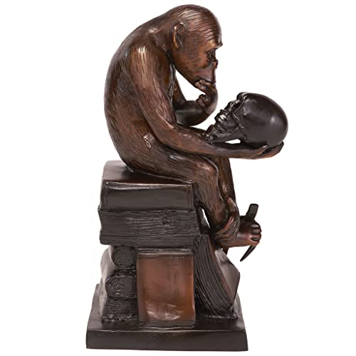 Design Toscano Darwin's Ape Thinker Cast Bronze Statue Brown