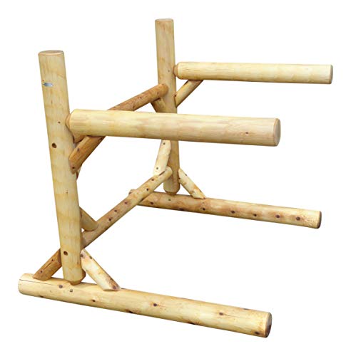 Log Kayak Rack 2-Place 1-Sided Heavy Kayak/Canoe Rack Canyon Brown