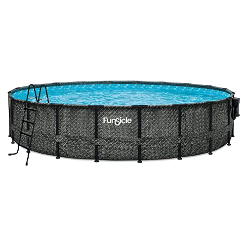Funsicle Oasis Designer Above Ground Pool Dark Herringbone