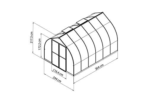 Palram Canopia Bella 8' x 12' Greenhouse Silver