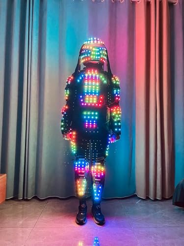 Earthradius Multi-Coloured LED Robot Stilts Walker Costume Black (XL)