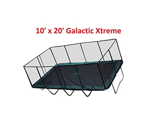 Galactic Xtreme Gymnastic Rectangle Trampoline 10x20 FT with Net Green