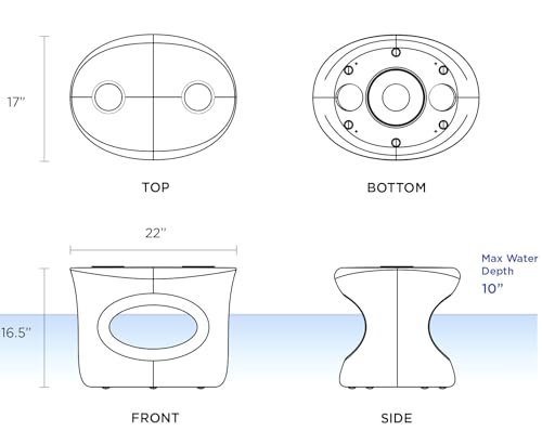 REZVANI FURNITURE STUDIO Tenjam Splash Series Amped Side Table for Pool Use (White Amped)