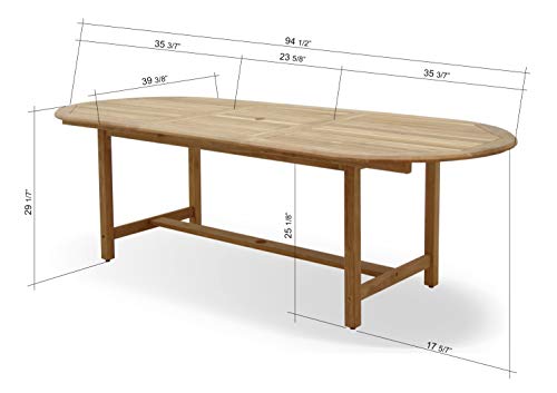 Amazonia Lantana 11-Piece Oval Patio Dining Set Durable Teak Wood