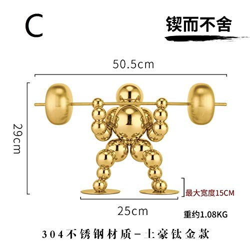 LSX Gold Stainless Steel Home Decor Showpiece Set (5pcs)