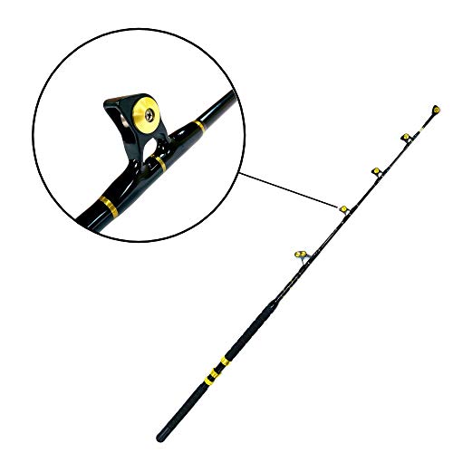 EAT MY TACKLE 80 Wide 2 Speed Fishing Reels on 130-160 lb Blue Marlin Rods (4 Pack) Black