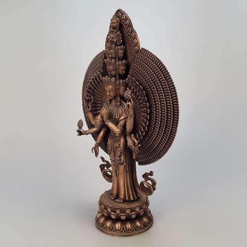 FENGSHUI-CAISHEN Pure Copper Thousand Hand Guan Yin Statue Brass